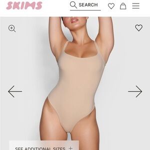 NWT SKIMS Fits Everybody Crew Neck Bodysuit Sz Medium Clay READ